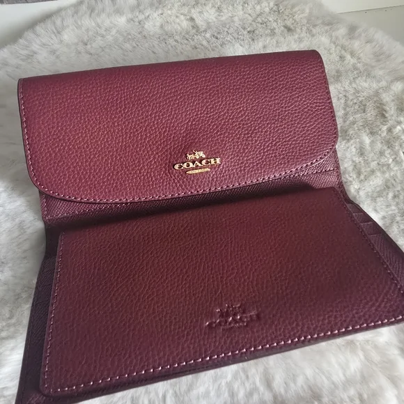 Coach Burgundy Leather Tote and Wallet Set - Picture 9 of 12